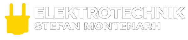 Logo von Elektrotechnik Stefan Montenarh mit Schriftzug und Steckdose